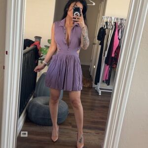 Black Poppy Lavender Mini Dress